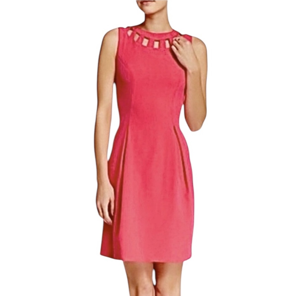 Eliza J A-Line Cocktail Dress pink Crew Neck Sleeveless women’s size 10